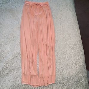 Light Salmon Pink Chiffon Pants